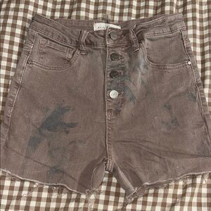 RISEN Distressed Button-Fly Shorts
